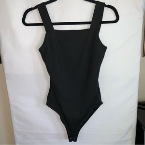 Black Square Neck Bodysuit